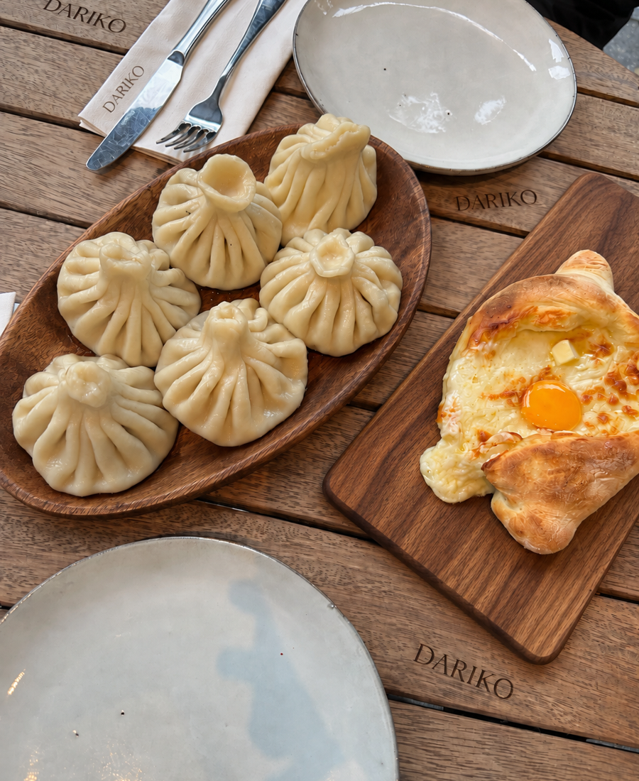 Freshly baked Georgian bread and khachapuri